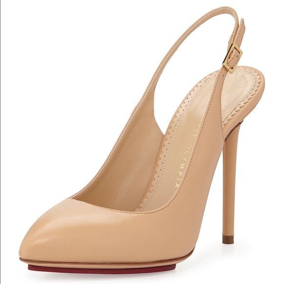 Charlotte Olympia Monroe Leather Slingback Pump 10 - Picture 3 of 9